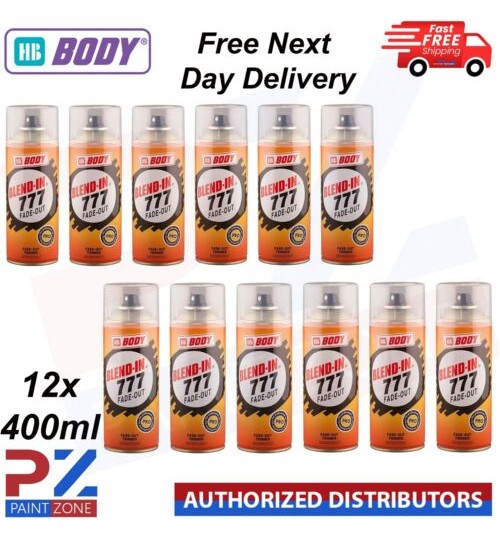 12X HB Body Blend In 777 Fade Out Thinner Aerosol BLENDS LACQUER EDGES 400ml